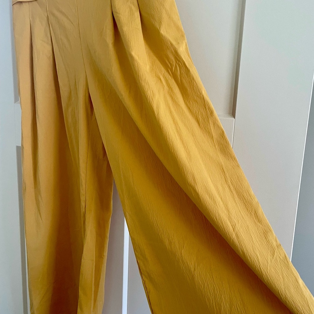 SHEIN Yellow Elastic Waist Pants